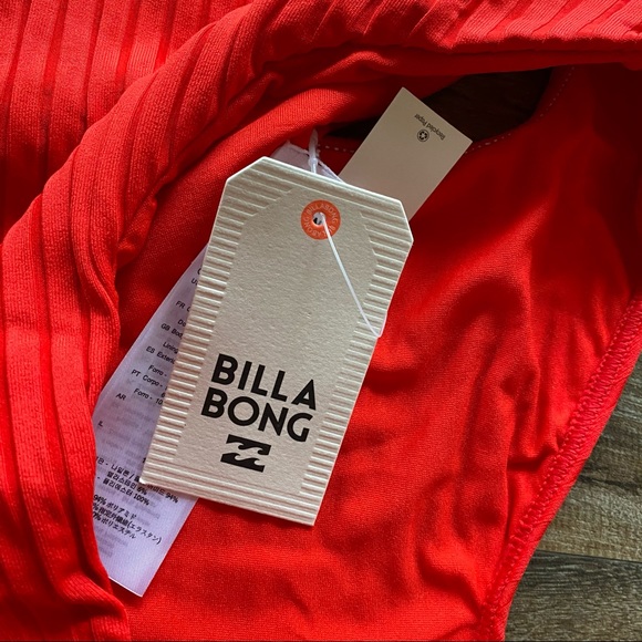 NWT Billabong Sunny Rib Red One Piece Swimsuit - Picture 11 of 14